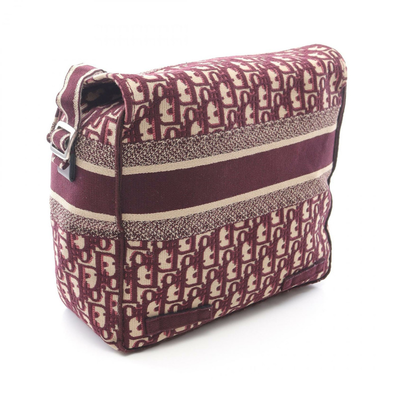 Christian Dior DiorCamp Oblique 肩背包 帆布 皮革 波爾多米色 二手-1