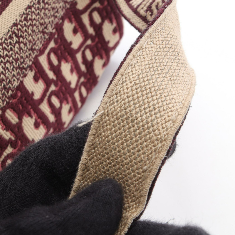 Christian Dior DiorCamp Oblique 肩背包 帆布 皮革 波爾多米色 二手-5