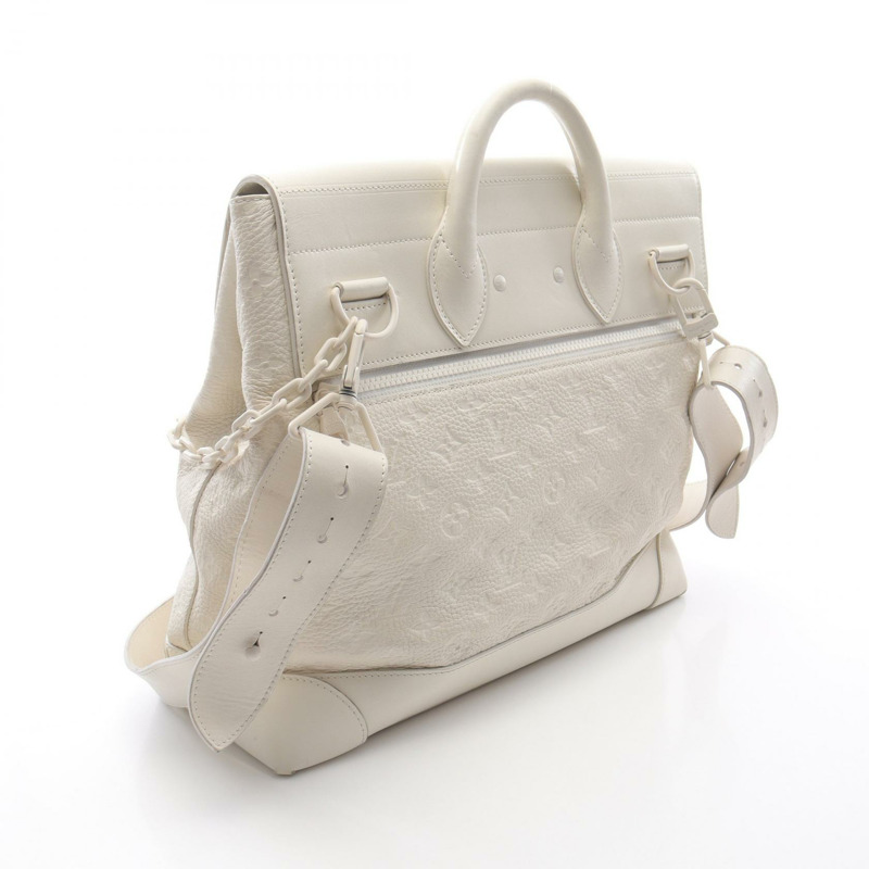 LOUIS VUITTON Steamer PM 手提包 M53279 Monogram Empreinte 皮革白色二手 LV-1