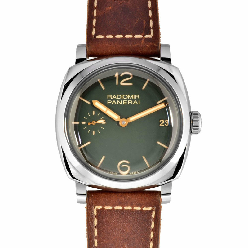 PANERAI PAM00736 Radiomir 腕錶，手動上鍊，綠色錶盤，1940 3日動力儲存，Acciaio Boutique 獨家發售，全球 300 件，男士-0