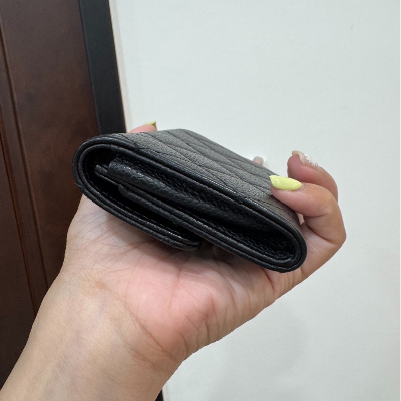 真品chanel 黑金 信用卡卡夾 卡夾 卡包 皮夾 皮包 零錢包-3