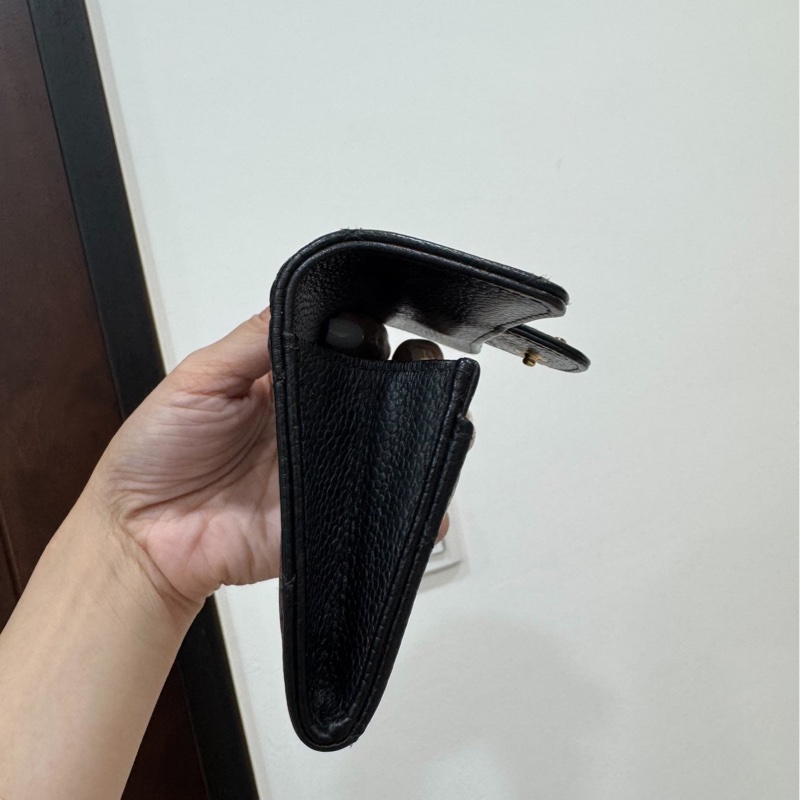真品chanel 黑金 信用卡卡夾 卡夾 卡包 皮夾 皮包 零錢包-8