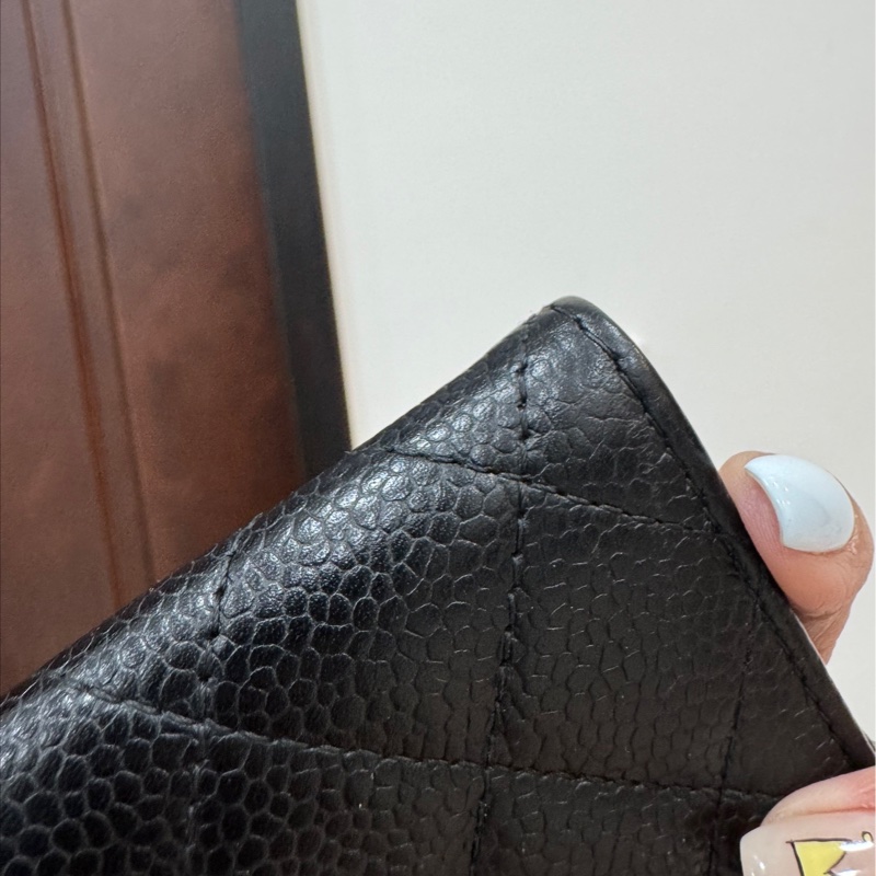 真品chanel 黑金 信用卡卡夾 卡夾 卡包 皮夾 皮包 零錢包-11