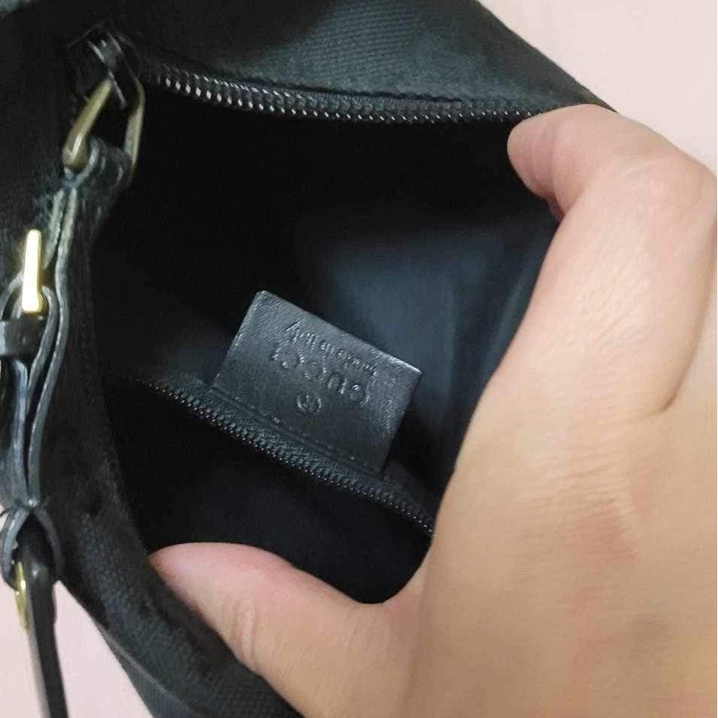 Gucci 黑色老花 hobo包 肩背包 jackie 腋下包-8