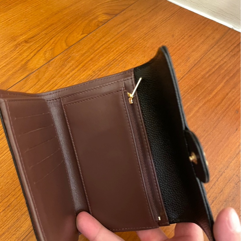 CHANEL 黑荔枝金雙C三折中夾 超級夯-13