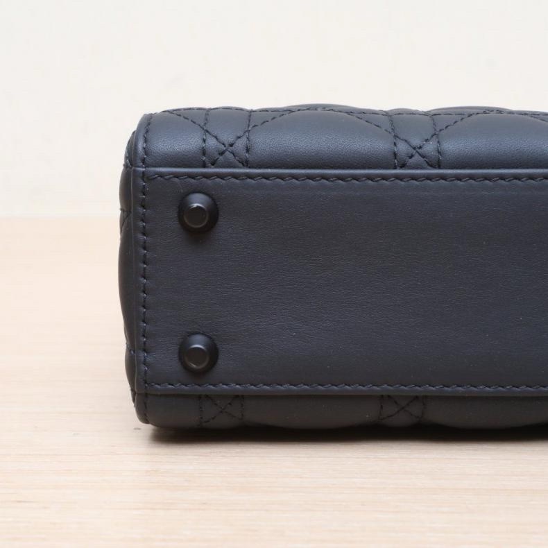 DIOR(迪奧) Lady Dior 戴妃包 三格 黑色 磨砂扣 2020-3