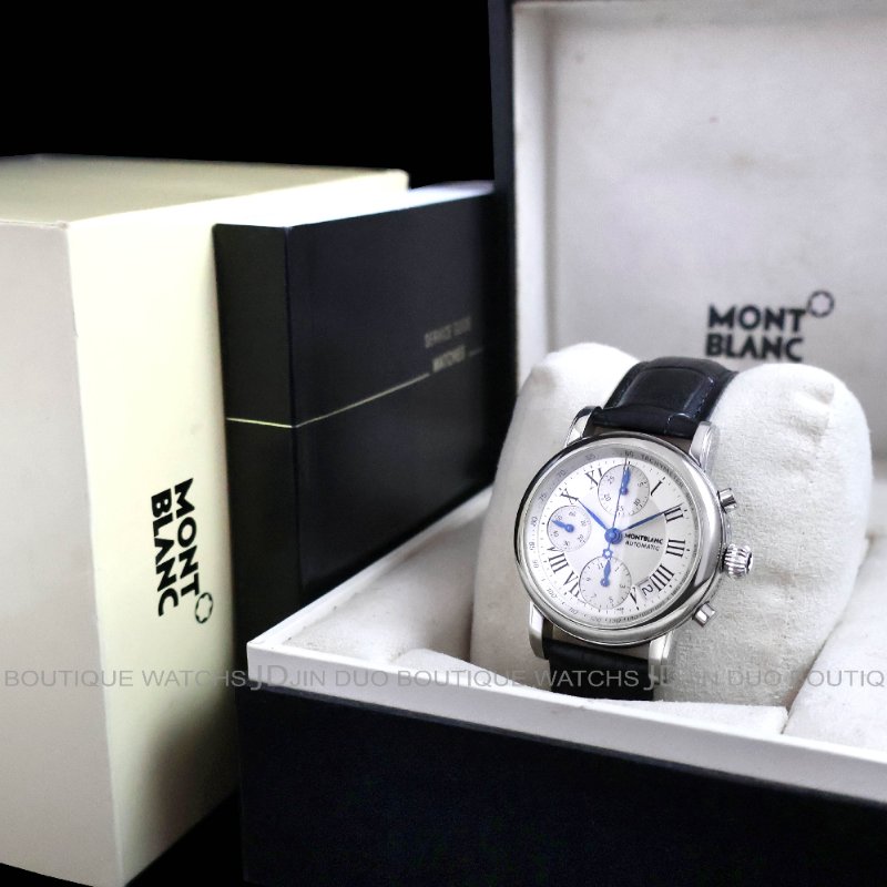 金鐸精品~2450 MONTBLANC 萬寶龍 Ref.7016 STAR 明星系列 自動上鍊計時男錶-5
