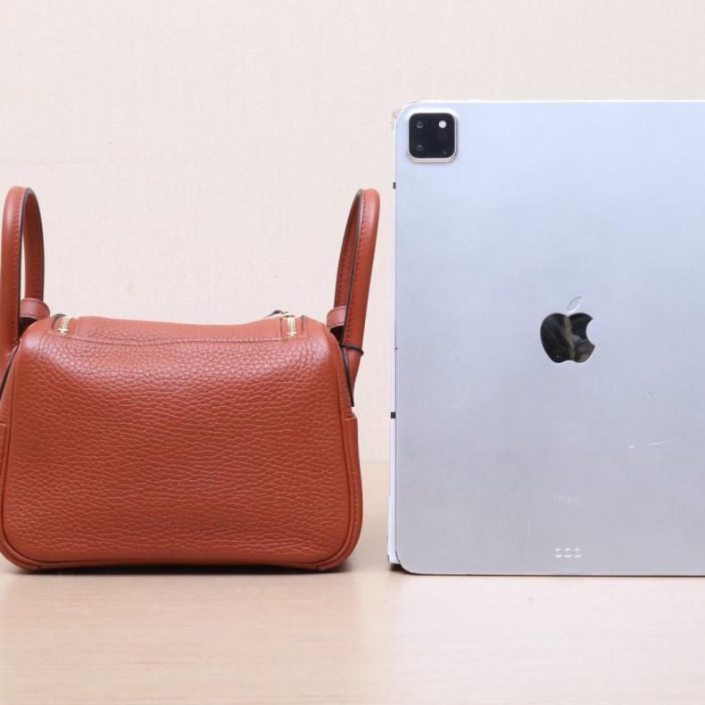 HERMES(愛馬仕) Lindy Mini 6C古銅色 TC皮 Z刻 金扣-2