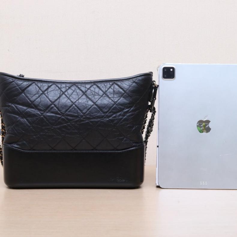 CHANEL(香奈兒) GABRIELLE 流浪 中號 28cm 黑色  25開 金銀扣-2
