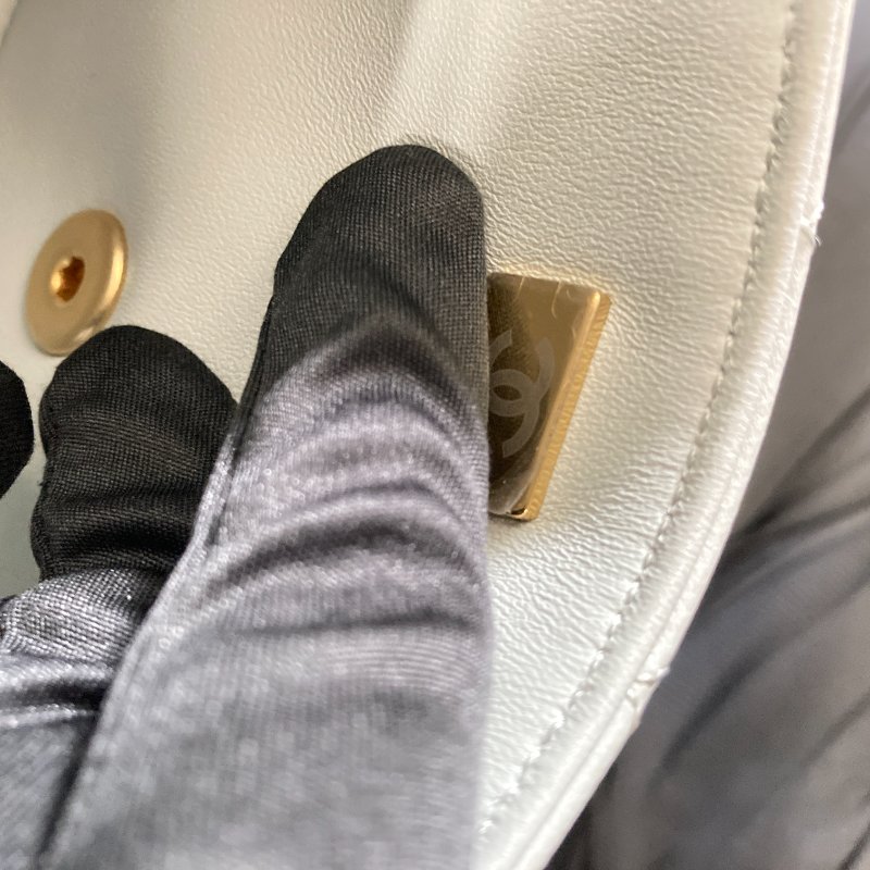 CHANEL 香奈兒 AS3790 CF17 特別款 方胖子 皮革 肩背包 淺藍色 金釦-9
