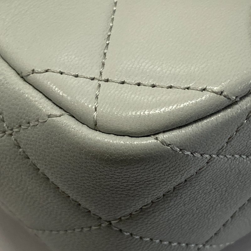 CHANEL 香奈兒 AS3790 CF17 特別款 方胖子 皮革 肩背包 淺藍色 金釦-11