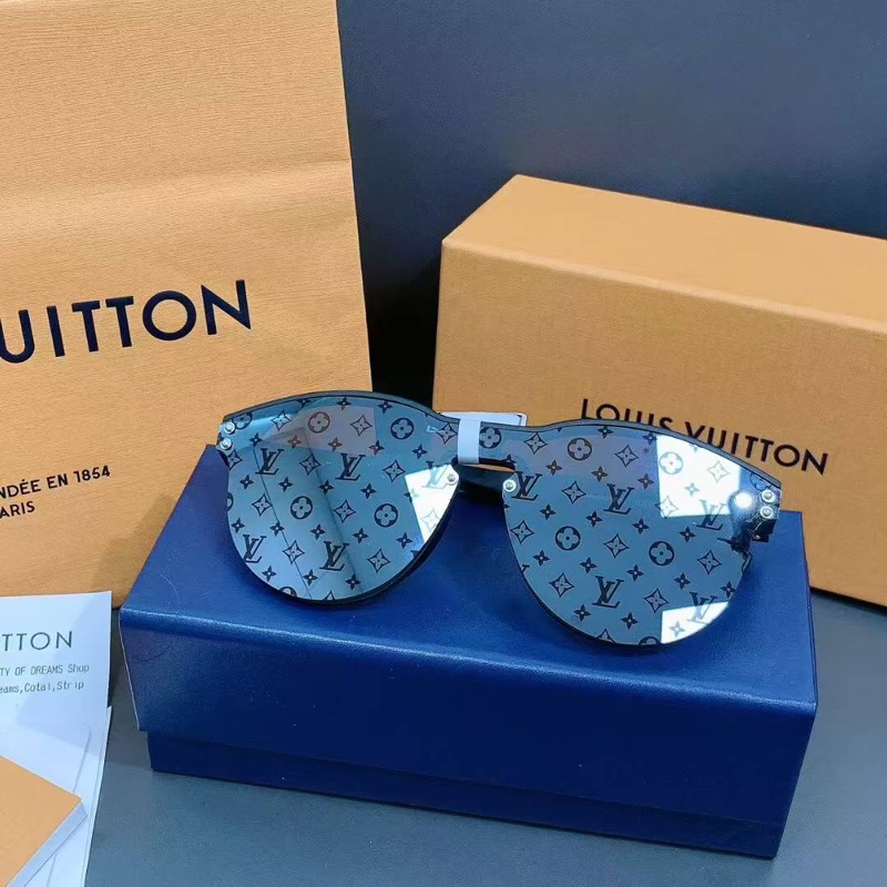 LV 路易威登 黑色滿印Logo老花 太陽墨鏡眼鏡,2025購入-0