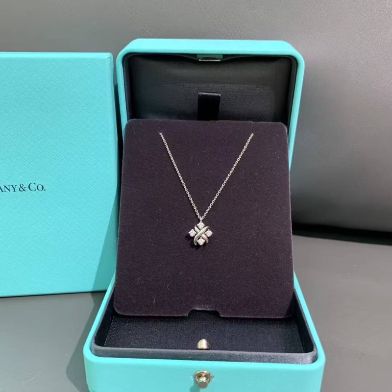 Tiffany 蒂芙尼  lynn 白金鑲鑽項鍊-1