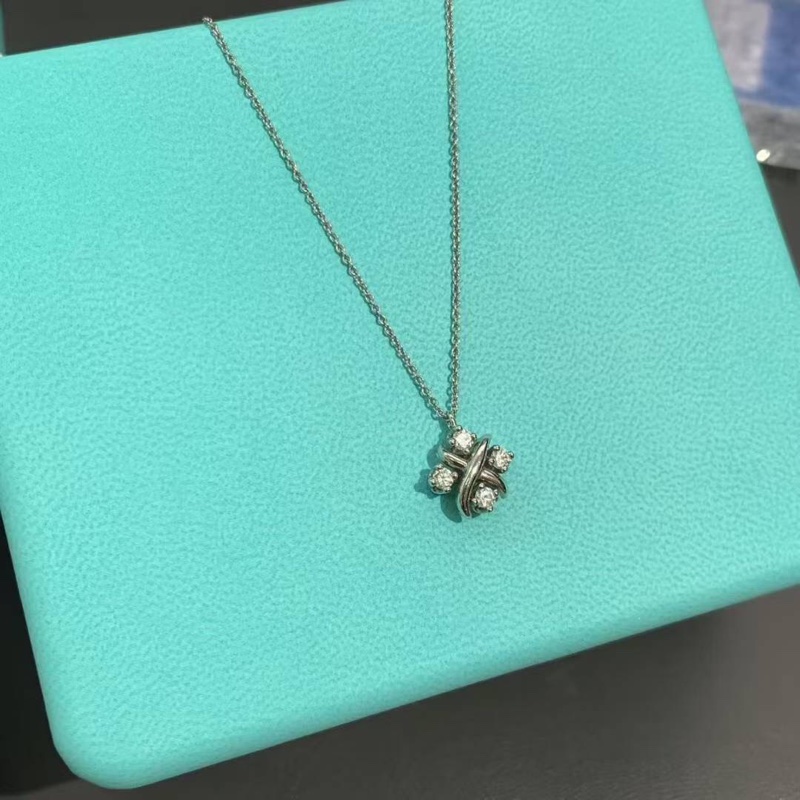 Tiffany 蒂芙尼  lynn 白金鑲鑽項鍊-5