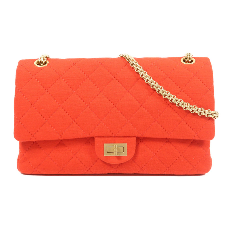 CHANEL 帆布2.55金扣鏈帶肩背袋-0