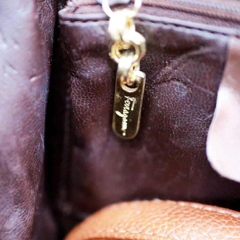 Salvatore Ferragamo 中古品 啡色 皮革單肩包 手袋-18