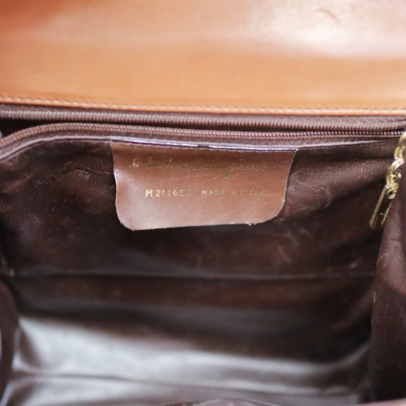 Salvatore Ferragamo 中古品 啡色 皮革單肩包 手袋-20