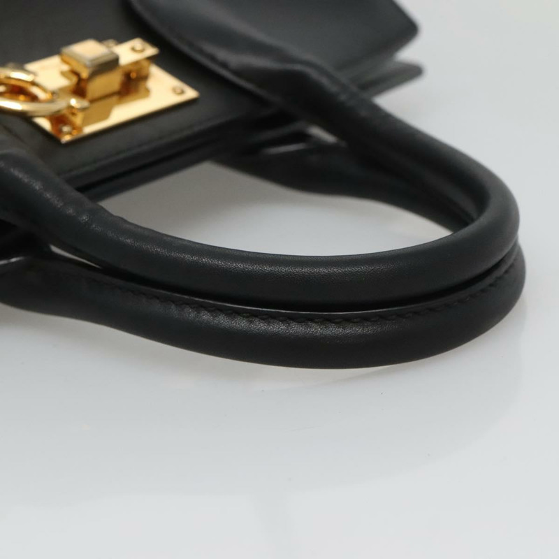【日本直送】Salvatore Ferragamo Gancini 手袋 帆布 皮革 兩用 黑金 正品 127312-6