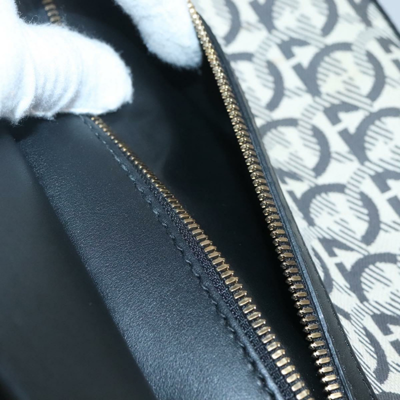 【日本直送】Salvatore Ferragamo Gancini 手袋 帆布 皮革 兩用 黑金 正品 127312-18