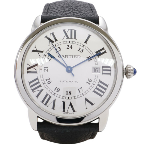 白色錶盤 皮帶 不鏽鋼 Ronde Solo de Cartier 腕錶 W6701010
