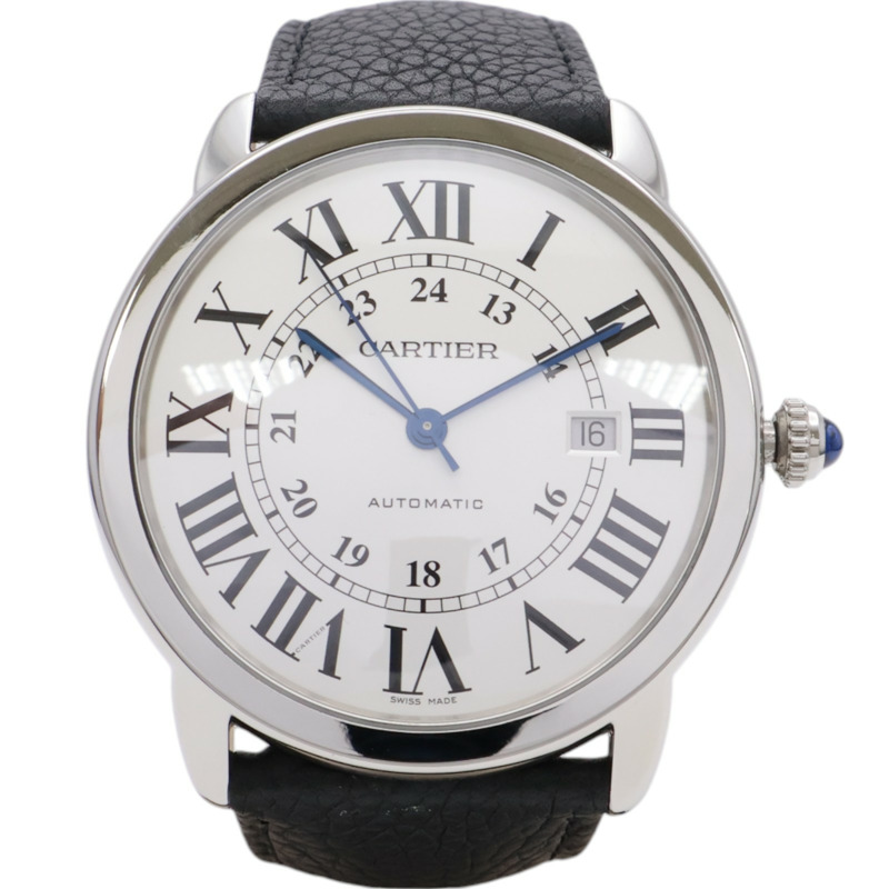 白色錶盤 皮帶 不鏽鋼 Ronde Solo de Cartier 腕錶 W6701010-0
