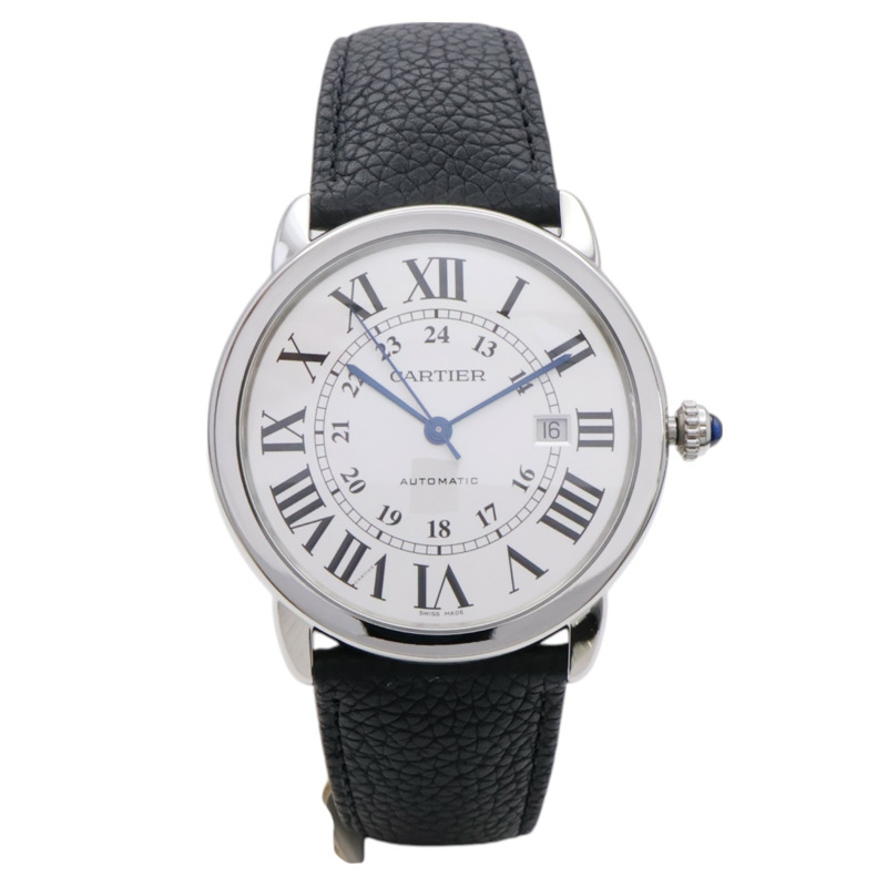 白色錶盤 皮帶 不鏽鋼 Ronde Solo de Cartier 腕錶 W6701010-1