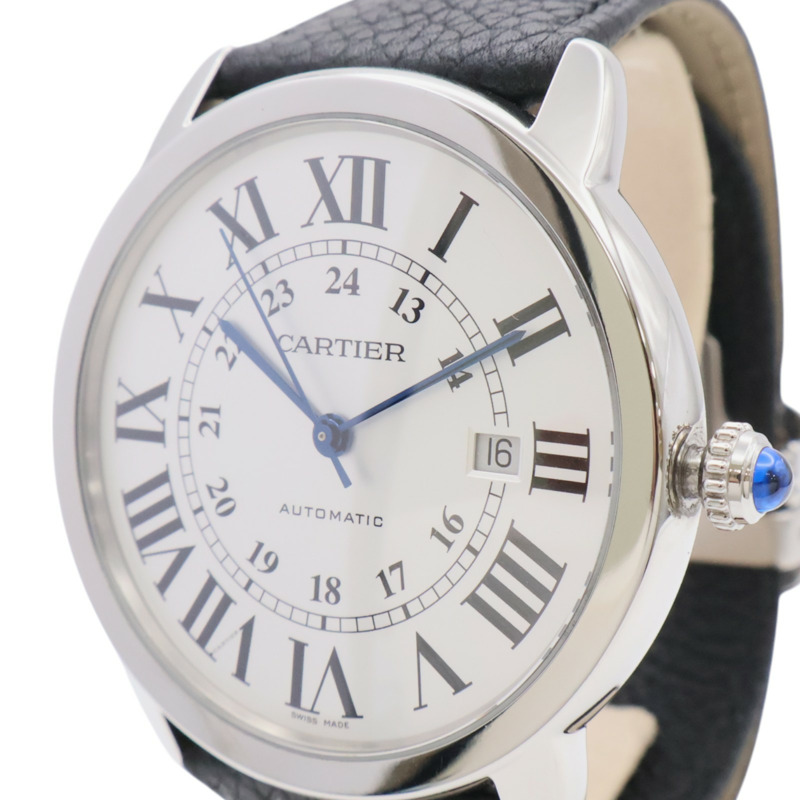 白色錶盤 皮帶 不鏽鋼 Ronde Solo de Cartier 腕錶 W6701010-2