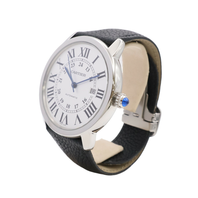 白色錶盤 皮帶 不鏽鋼 Ronde Solo de Cartier 腕錶 W6701010-3