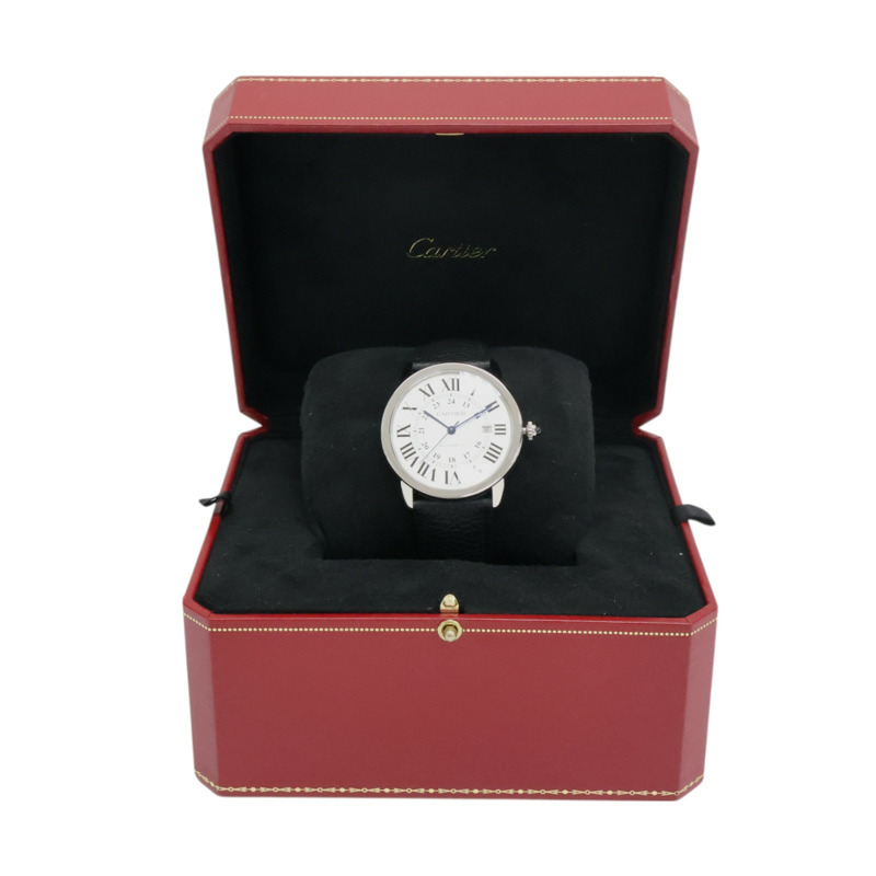 白色錶盤 皮帶 不鏽鋼 Ronde Solo de Cartier 腕錶 W6701010-11