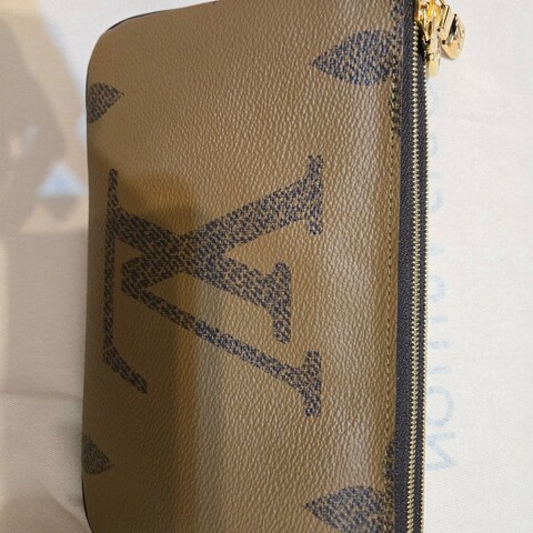 經典DOUBLE ZIP POCHETTE Reverse帆布多夾層手拿/斜背包