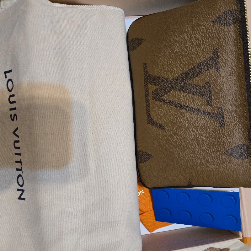 經典DOUBLE ZIP POCHETTE Reverse帆布多夾層手拿/斜背包-1