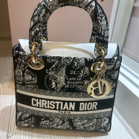 Lady Dior 中號 刺繡巴黎地圖包