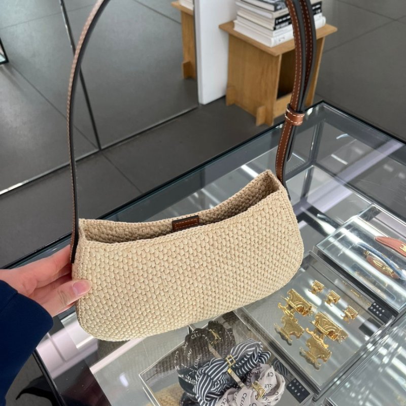 🎉新品好折扣✨Celine 119722 凱旋門 中款 Tilly 草編包-6