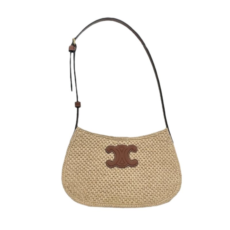 🎉新品好折扣✨Celine 119722 凱旋門 中款 Tilly 草編包-8