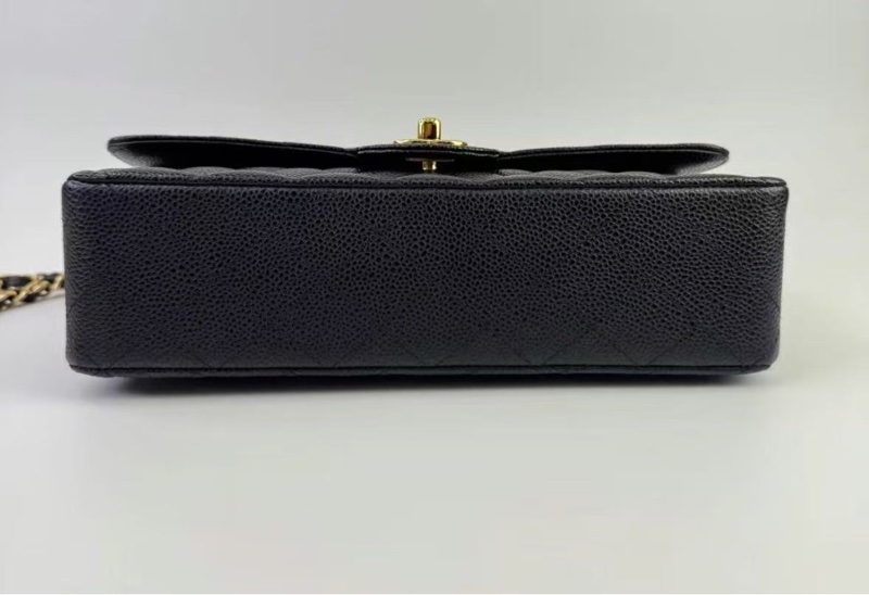 Chanel CF25保卡款荔枝皮黑金99新-4