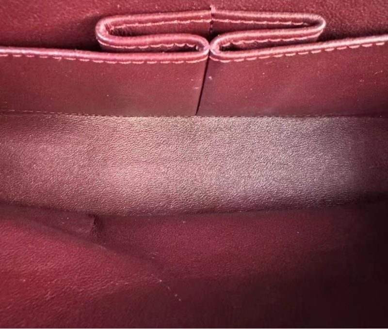 Chanel CF25保卡款荔枝皮黑金99新-6