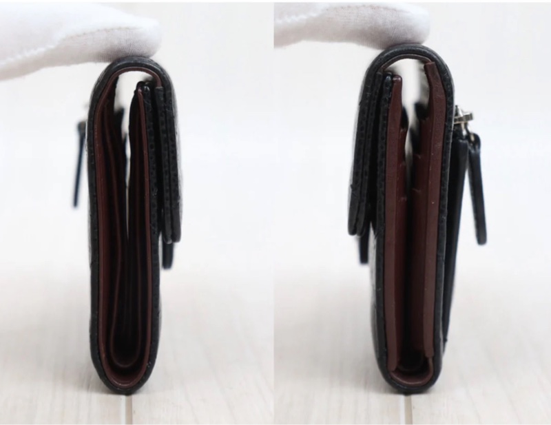 「JL精品代購」98新 Chanel 香奈兒 荔枝牛皮 黑銀短夾-2