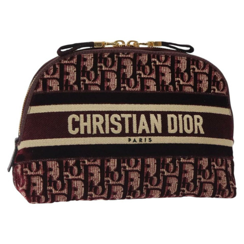 Christian Dior Trotter 帆布手拿包 紅金 正品 127532