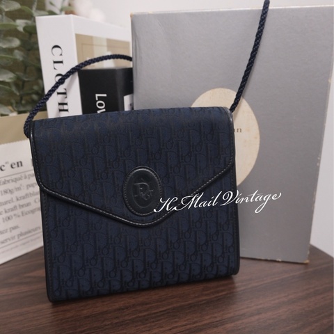 Dior Monogram Vintage Crossbody Bag 迪奧中古藍色老花斜挎包/盒子包
