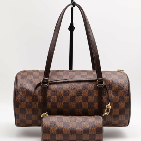 LOUIS VUITTON Papillon 30圓筒子母包 - 棋盤格