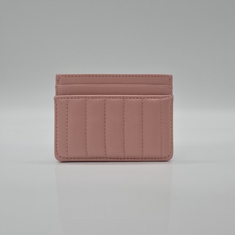 【近新品】BURBERRY TB LOGO 粉色牛皮革 卡片夾 8062371-2