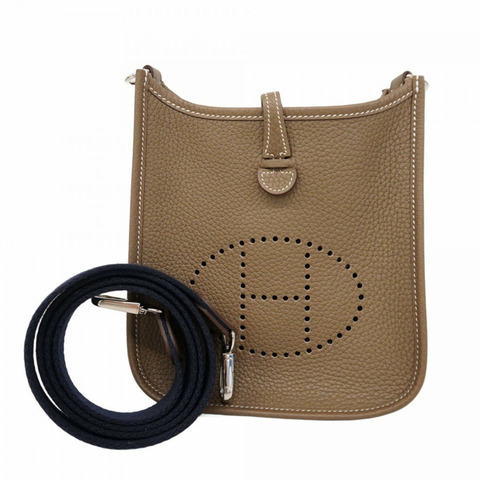 愛馬仕 單肩包 Evelyn TPM Taurillon Clemence Etoupe Y Stamp 女款