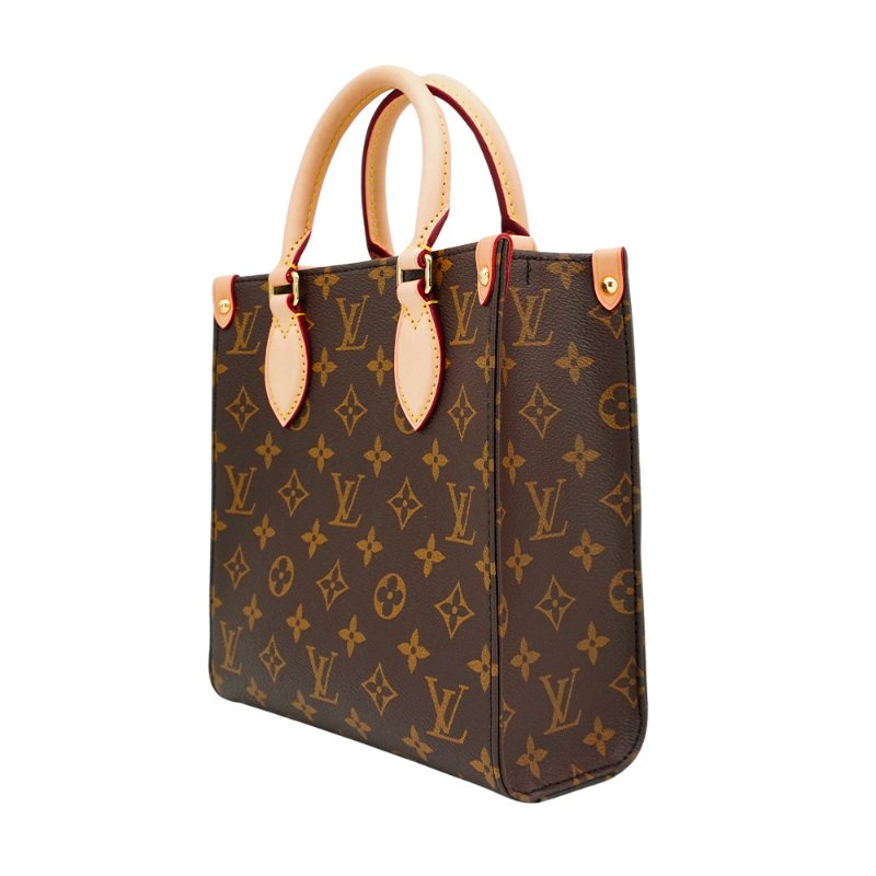 Louis Vuitton 展示品 Sac Plat BB 帆布手提斜背二用包(M46265-咖)-1