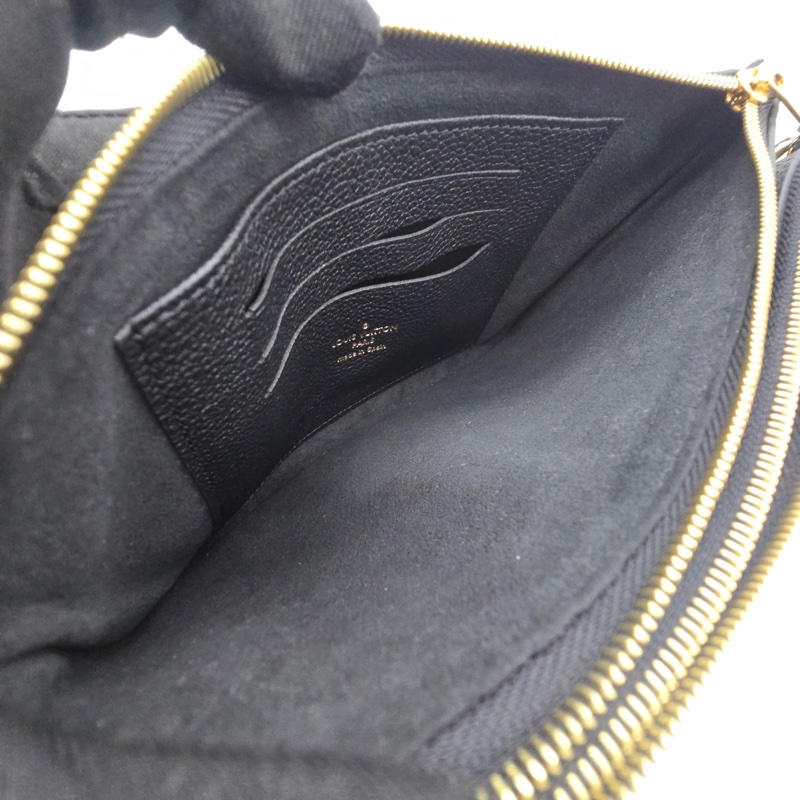 LOUIS VUITTON Double Zip Pochette 黑壓花紋牛皮 多夾層手拿 斜背包 M68568  （晶片款）-4