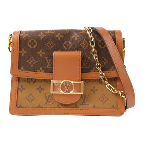 LOUIS VUITTON Monogram Reverse Dauphine MM金扣肩背袋