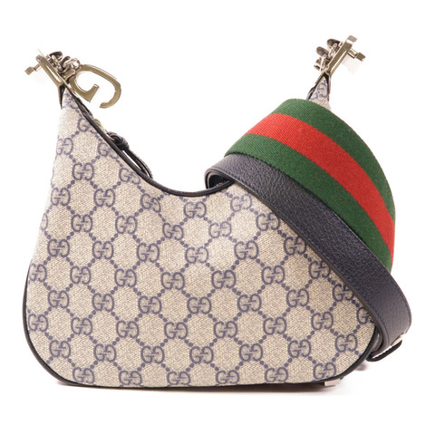 GUCCI 塗層帆布Attache Small Shoulder Bag銀扣肩背袋