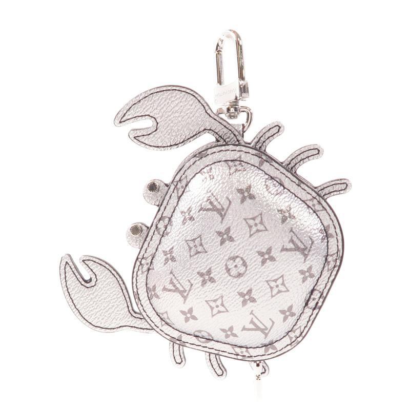LOUIS VUITTON Monogram LV Crab銀扣吊飾-0