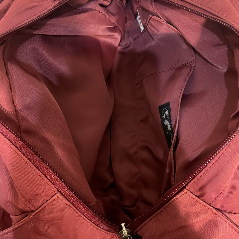 angels b 酒紅色手提包-3