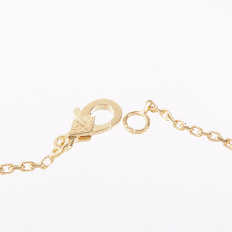 Van Cleef & Arpels 18K黃金Vintage Alhambra Diamond Pendant鑽石項鍊-4