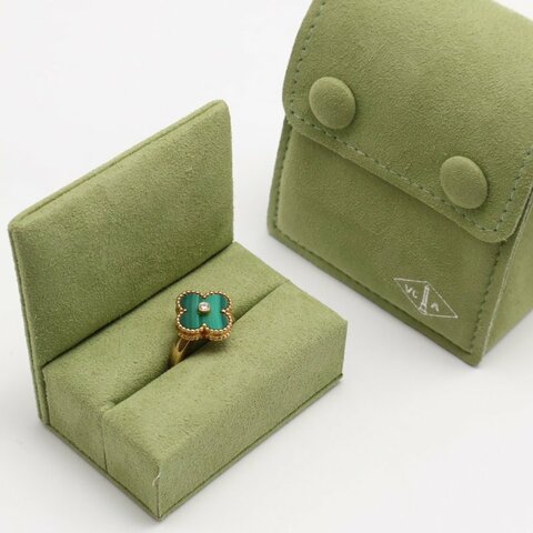Van Cleef & Arpels 孔雀石18K金四葉草戒指 - Vintage Alhambra